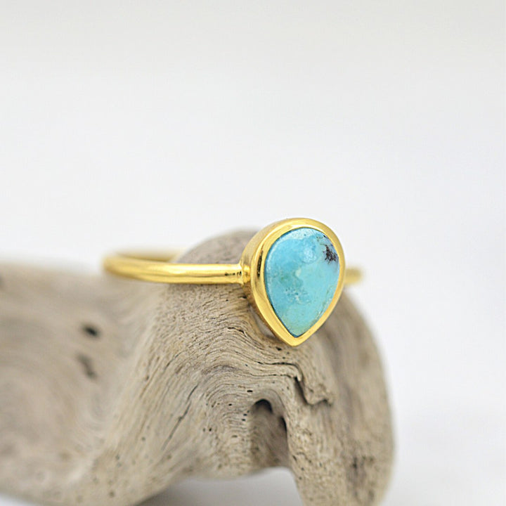 Rings - Gold Turquoise Ring