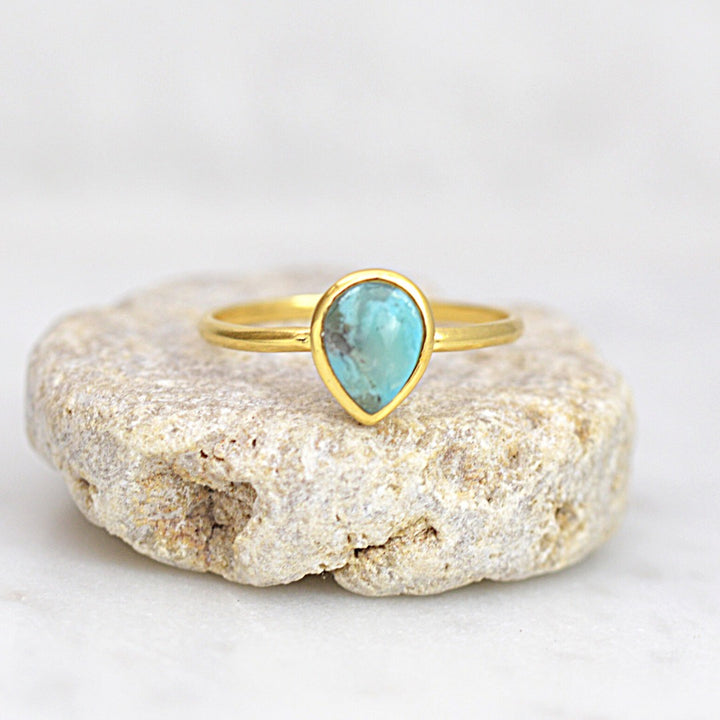 Rings - Gold Turquoise Ring
