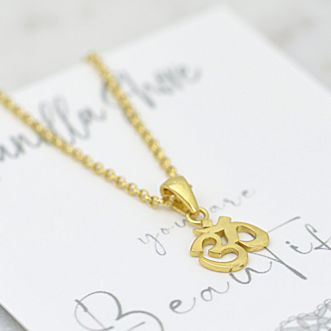 Necklaces -  Gold Om Necklace