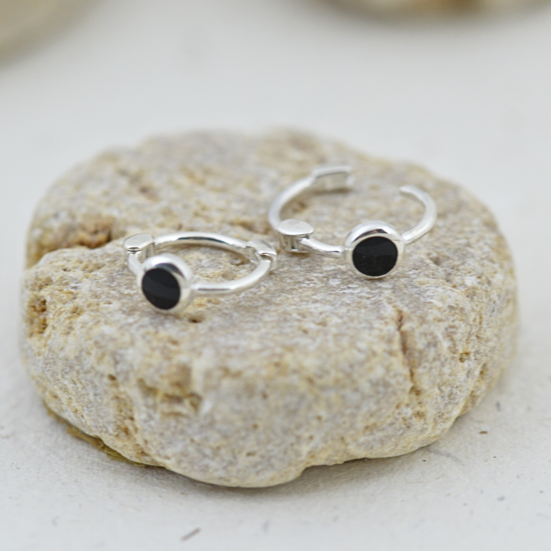 Earrings - Little Black Huggies