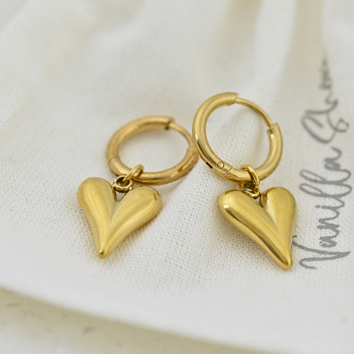 Earrings - Gold Heart Earrings