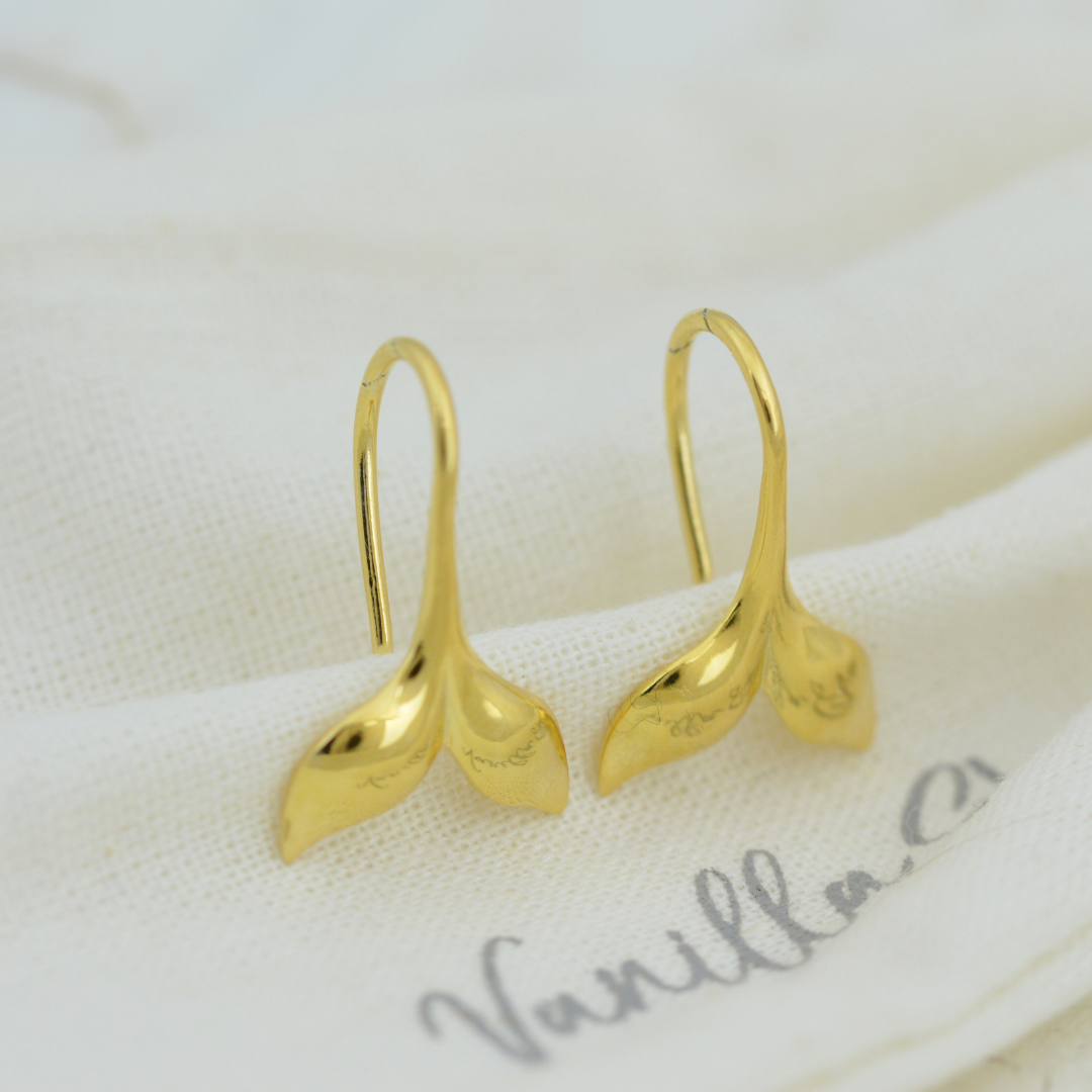 Earrings - Gold Whale Tail Earrings
