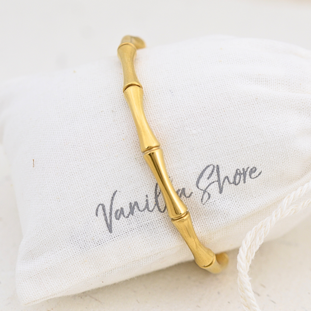Bracelets - Gold Bamboo Cuff