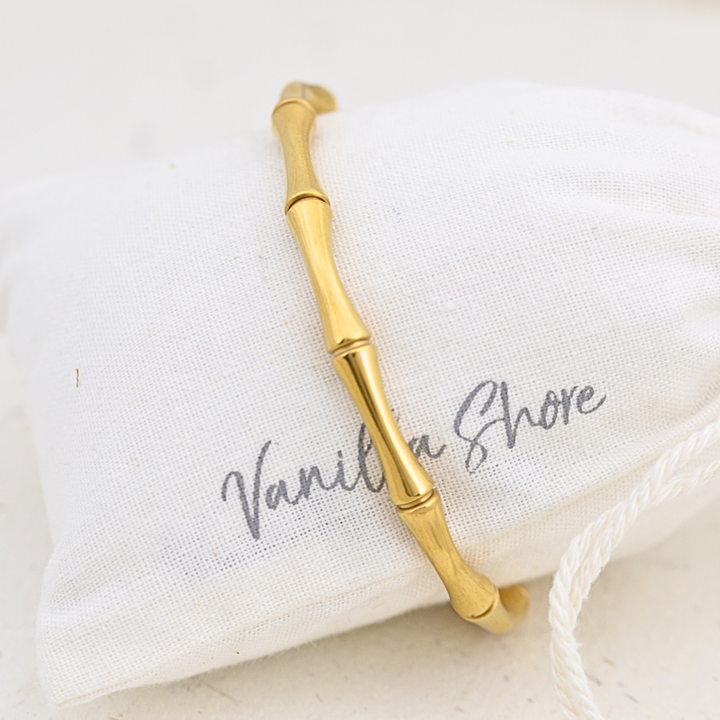 Bracelets - Gold Bamboo Cuff