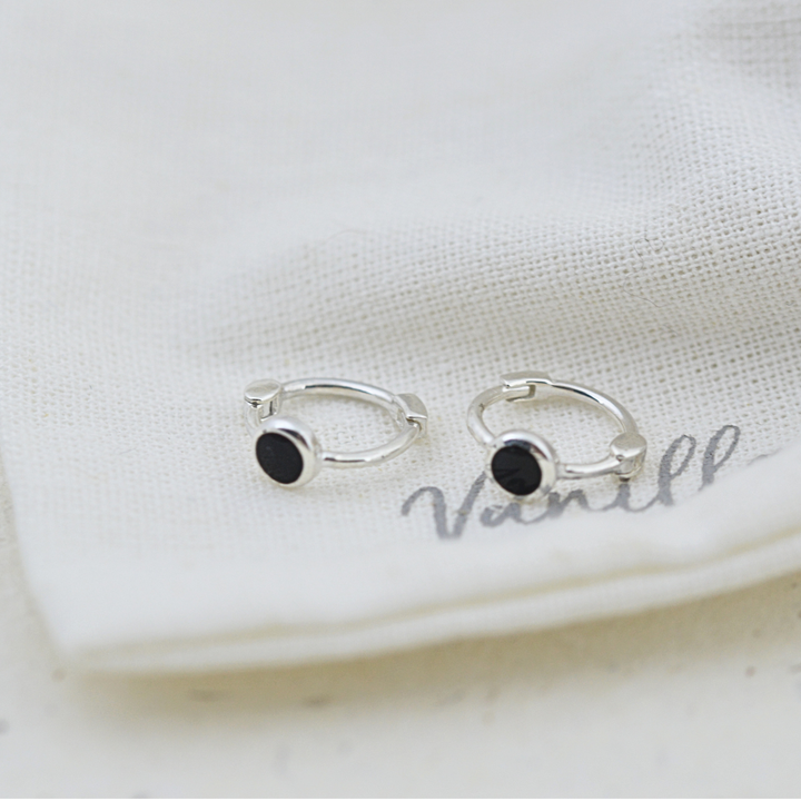 Earrings - Black Huggies