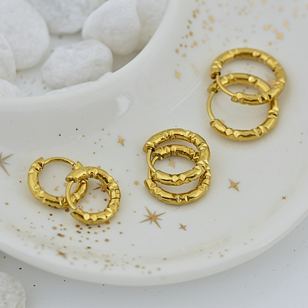 Earrings - Gold Huggie set