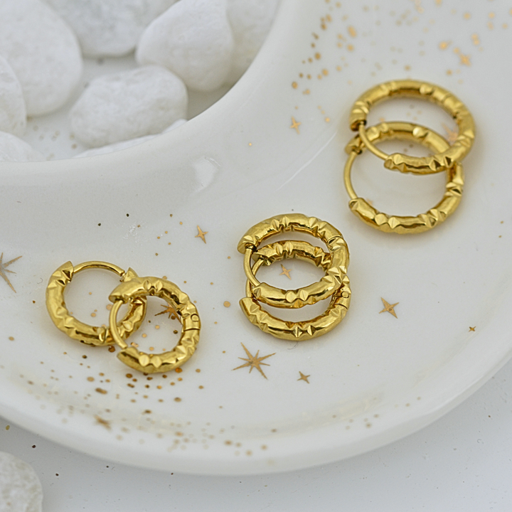 Earrings - Gold Huggie set