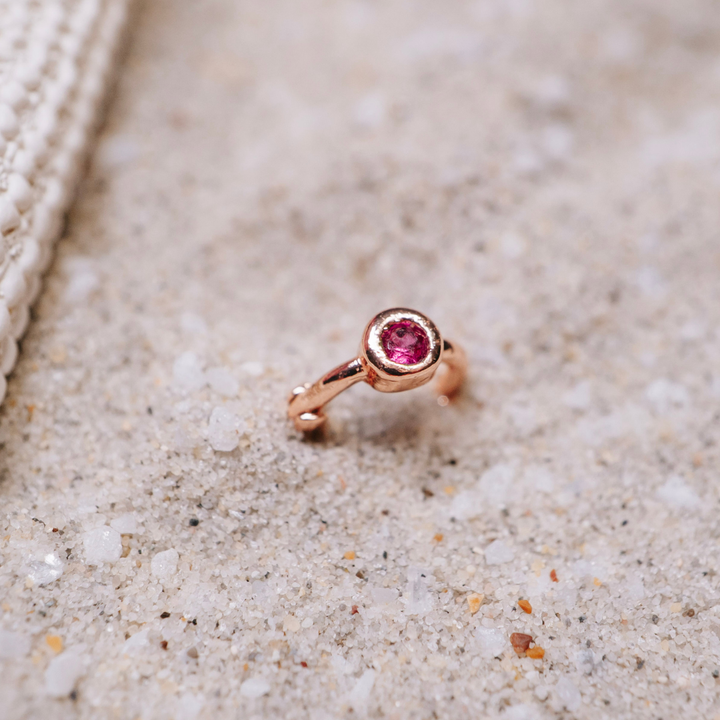 Tiny Side Ear Huggies (Rose & Ruby)