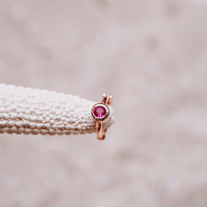 Tiny Side Ear Huggies (Rose & Ruby)