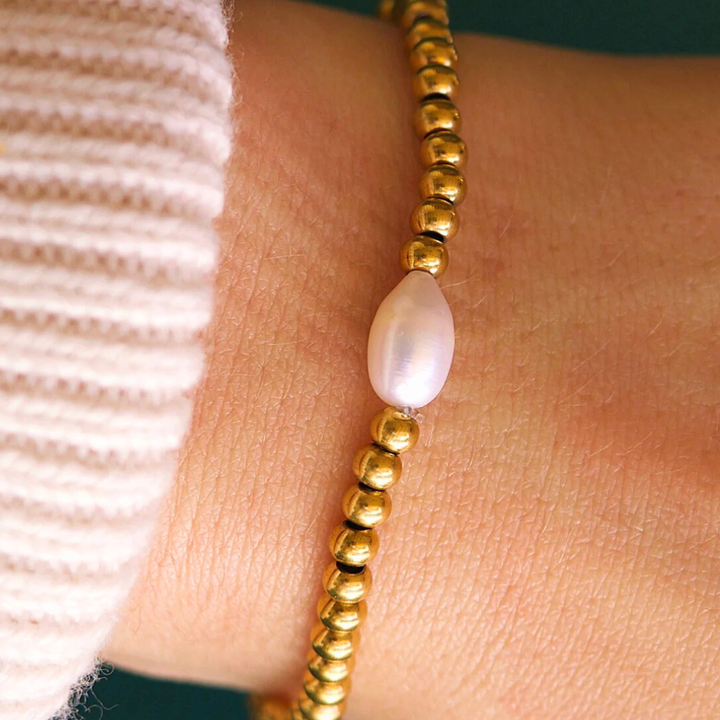 Bracelets - Gold Pearl Bracelet