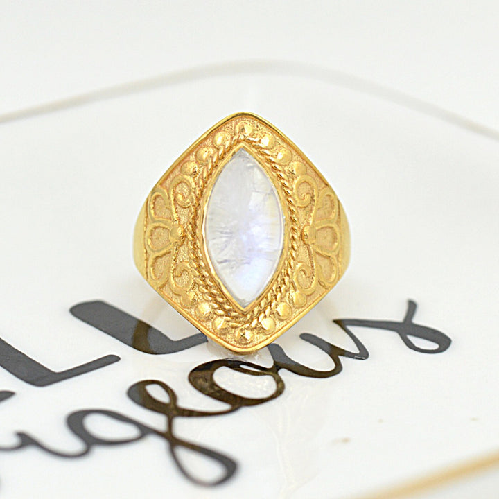 Rings - Gold Dust Moonstone Ring