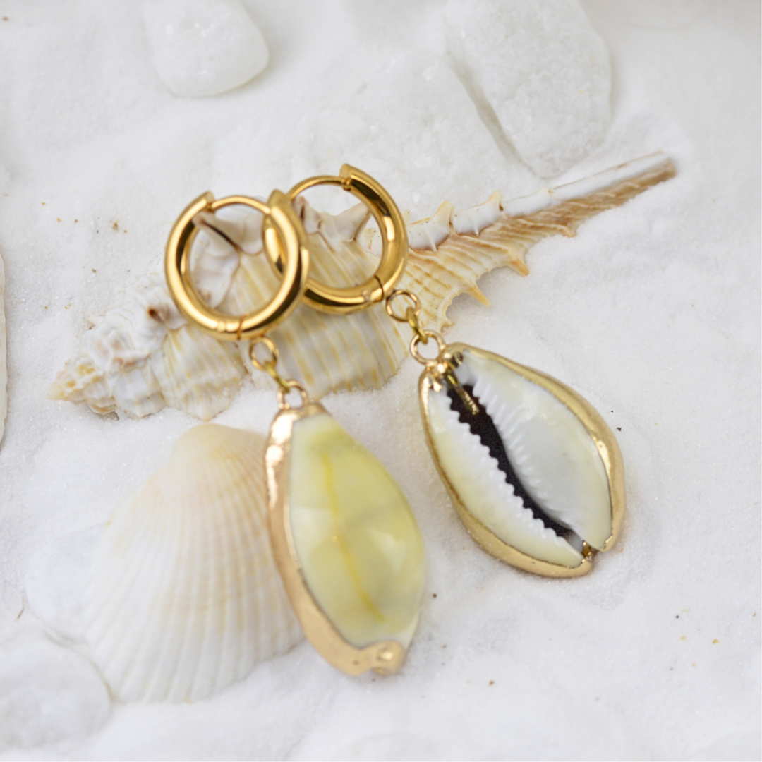 Earrings - Gold Cowrie Earrings