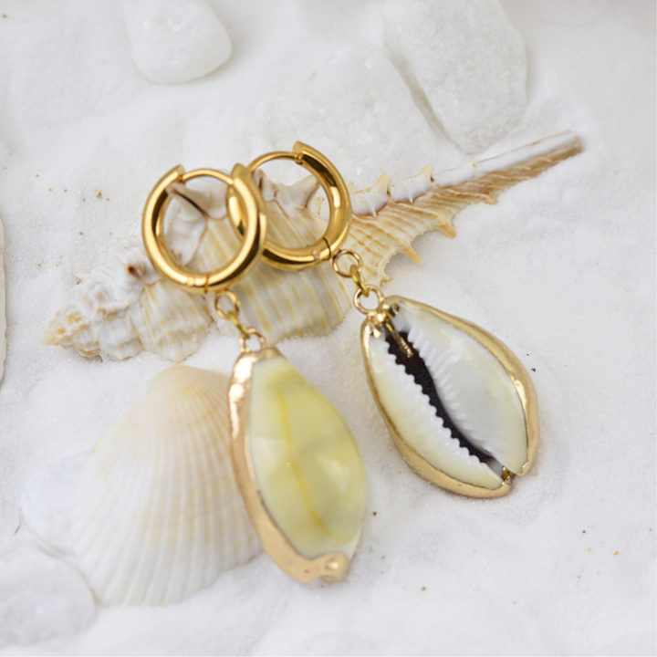 Earrings - Gold Cowrie Earrings