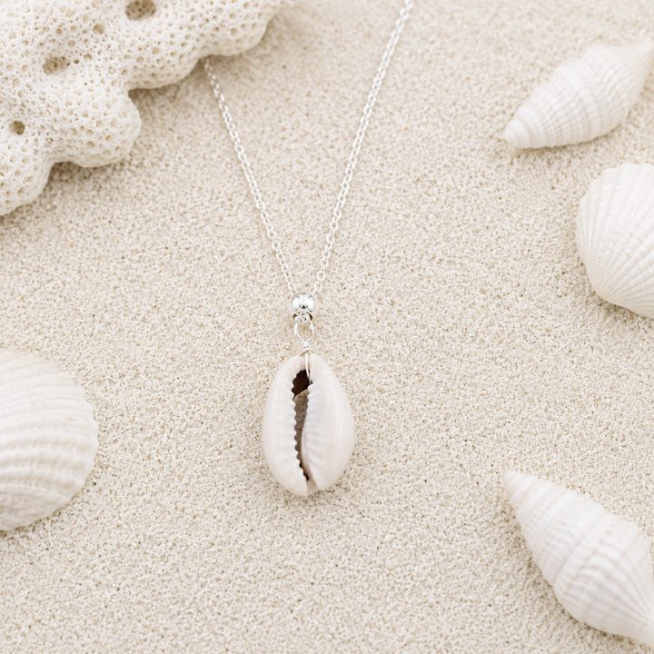 Cowrie shell anket with sterling silver chain