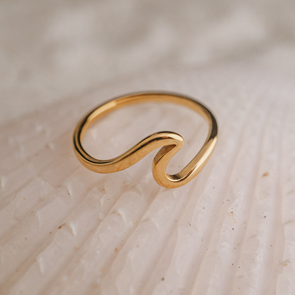 Rings - Waterproof Gold Wave Ring