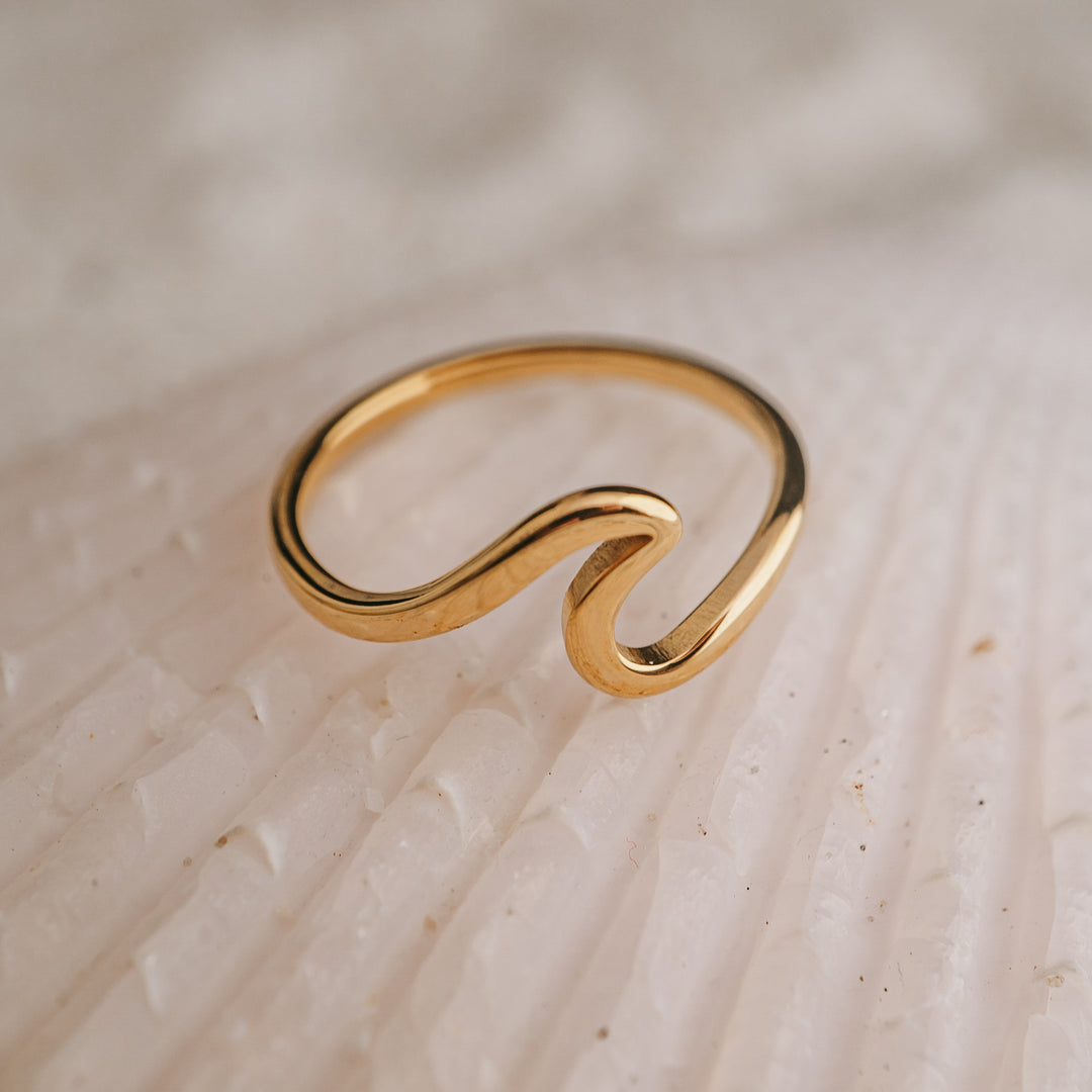 Rings - Waterproof Gold Wave Ring