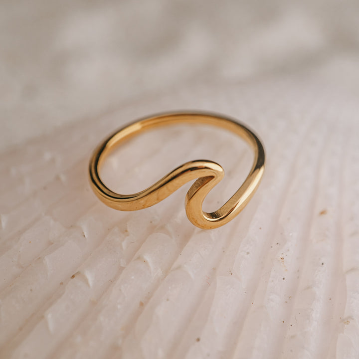 Rings - Waterproof Gold Wave Ring