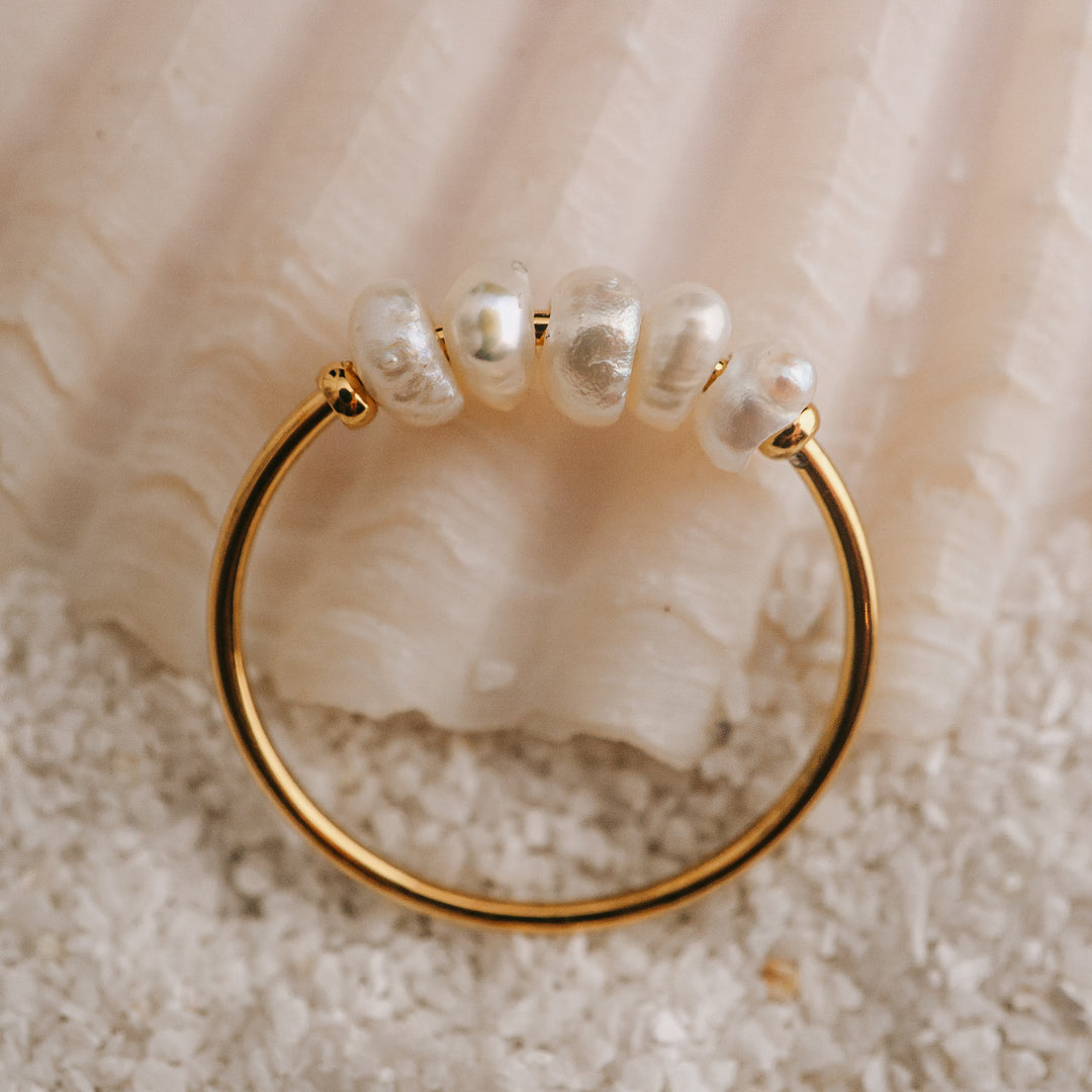 Rings - Waterproof Gold Pearl Ring