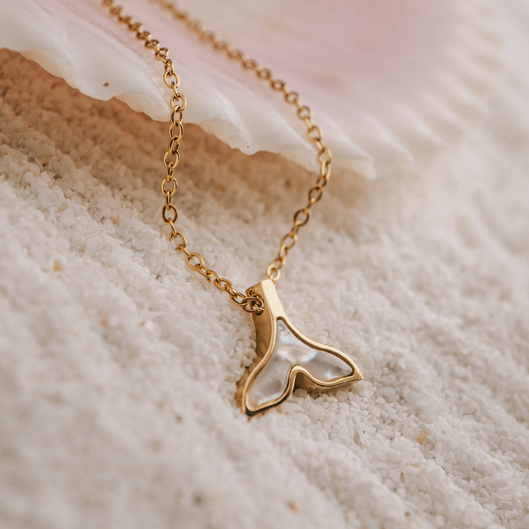 Necklaces - Gold Whale Tail Necklace