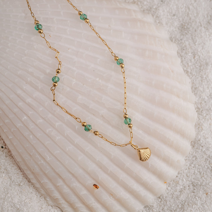 necklaces - Emerald and Gold Necklace