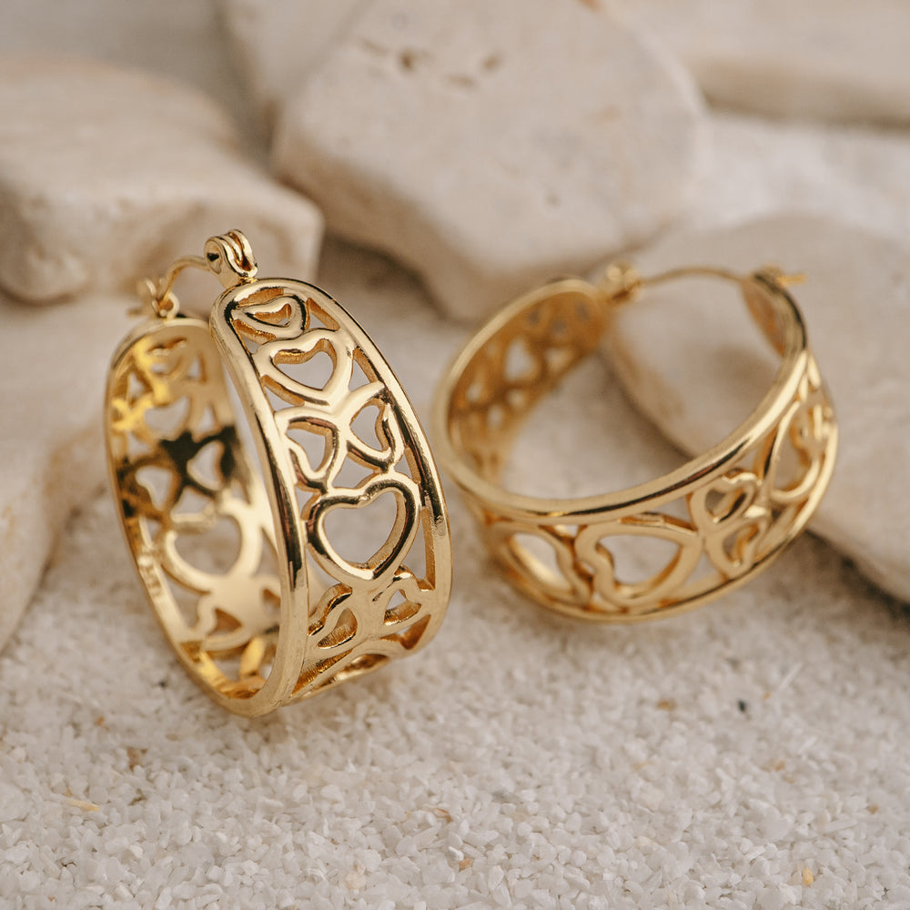 Earrings - Gold filigree Hoops