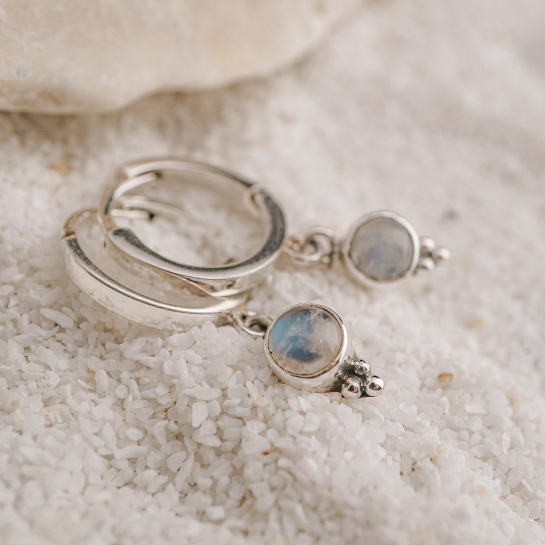 Earrings - Moonstone Huggies