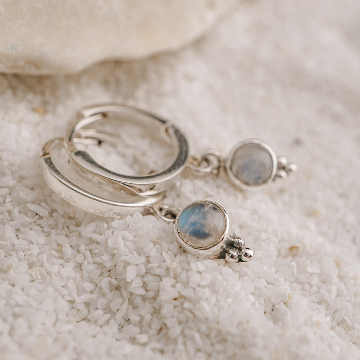 Earrings - Moonstone Huggies