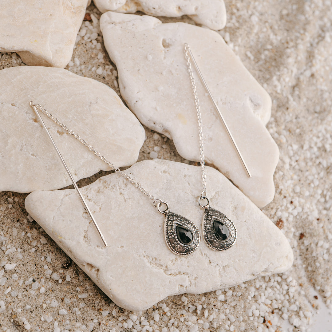 Earrings - Black Thread earrings