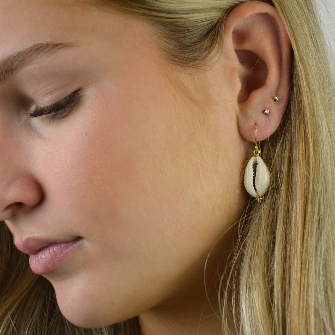 Gold Cowrie Shell Earrings