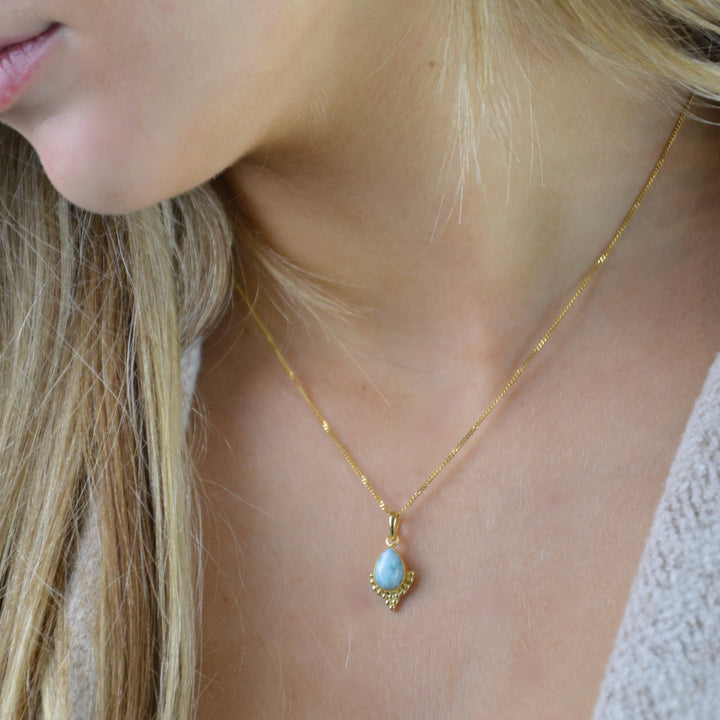 Gold Oceana Larimar Necklace