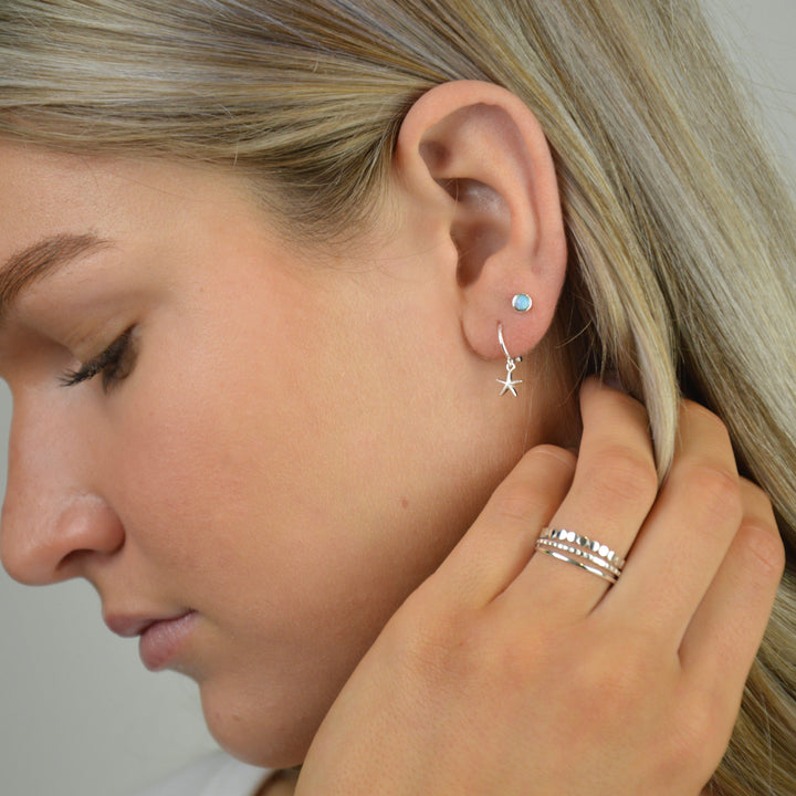 Earrings - Blue Opal Studs