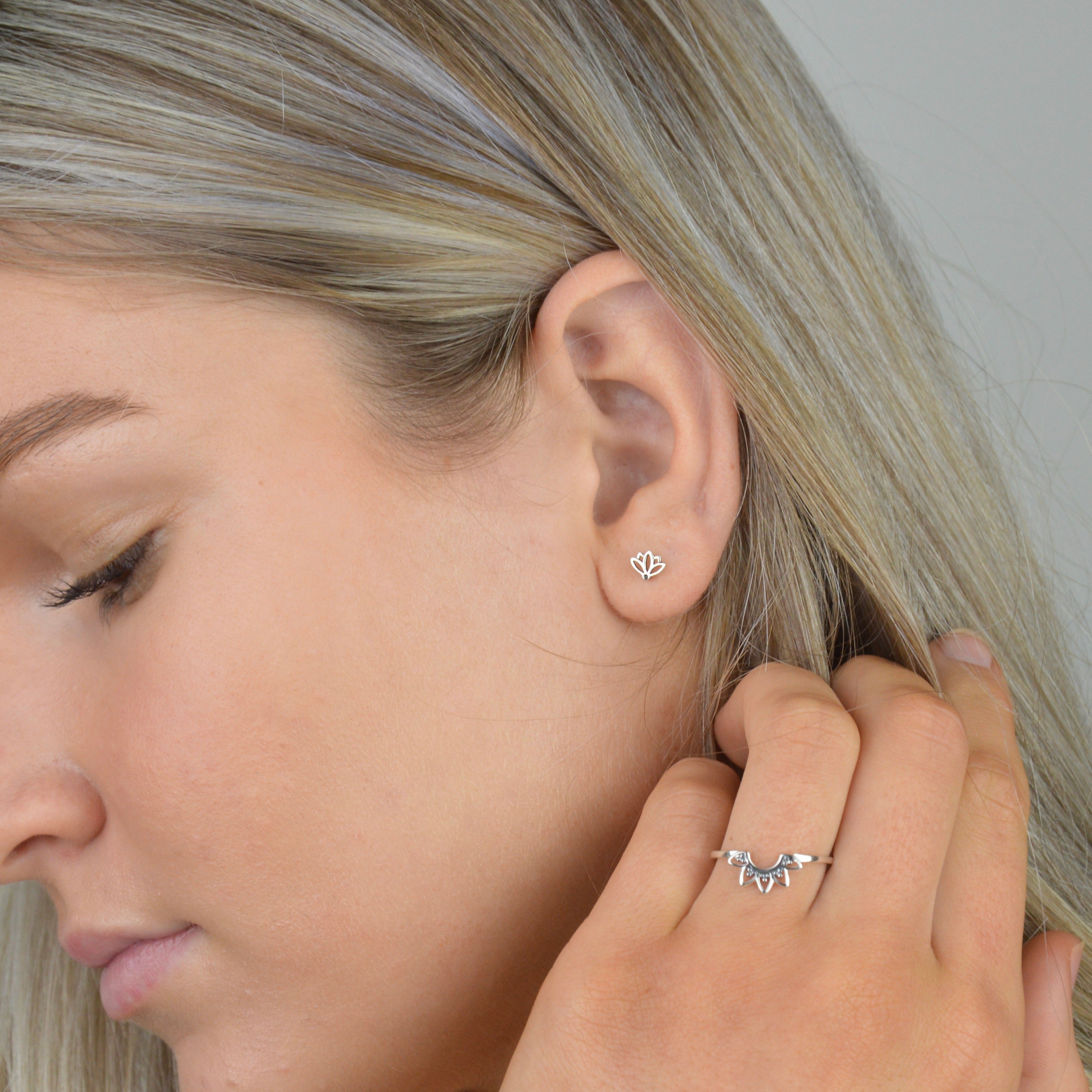 Dainty Lotus Studs