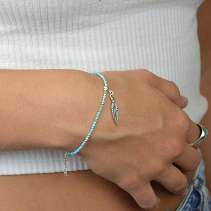 Bracelets - Turquoise Feather Bracelet