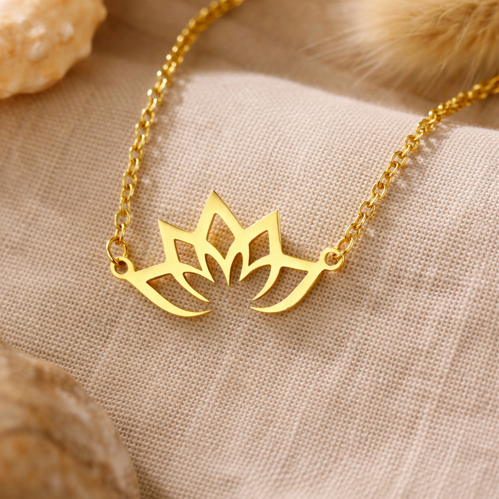 Necklaces - Gold Lotus Necklace