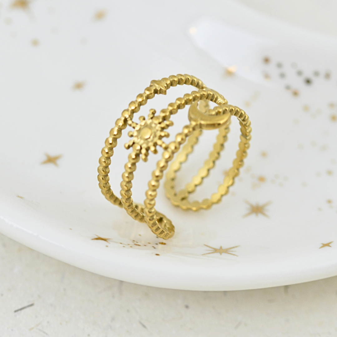 Rings - Moon and sun ring