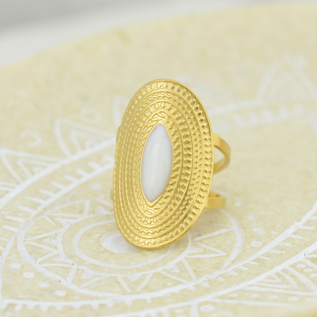 Sunlit Shield Ring (Adjustable)