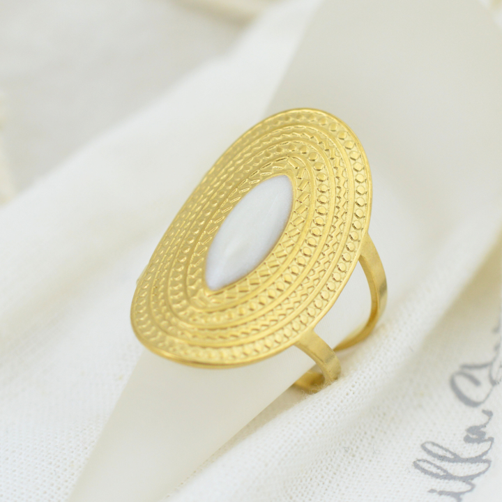 Sunlit Shield Ring (Adjustable)