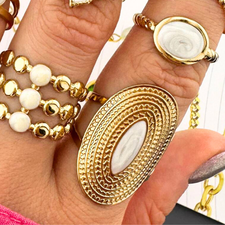 Sunlit Shield Ring (Adjustable)