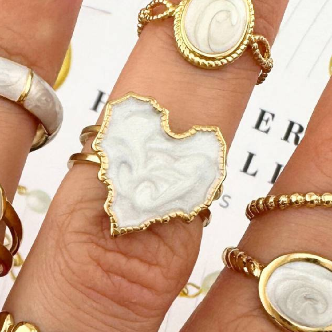 Rings - Gold  Adjustable Heart Ring