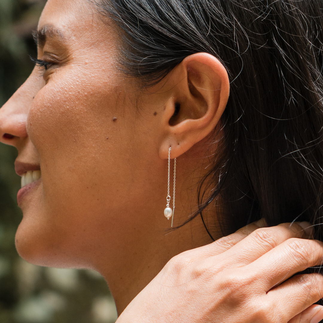 Earrings - Pearl Chain earrings