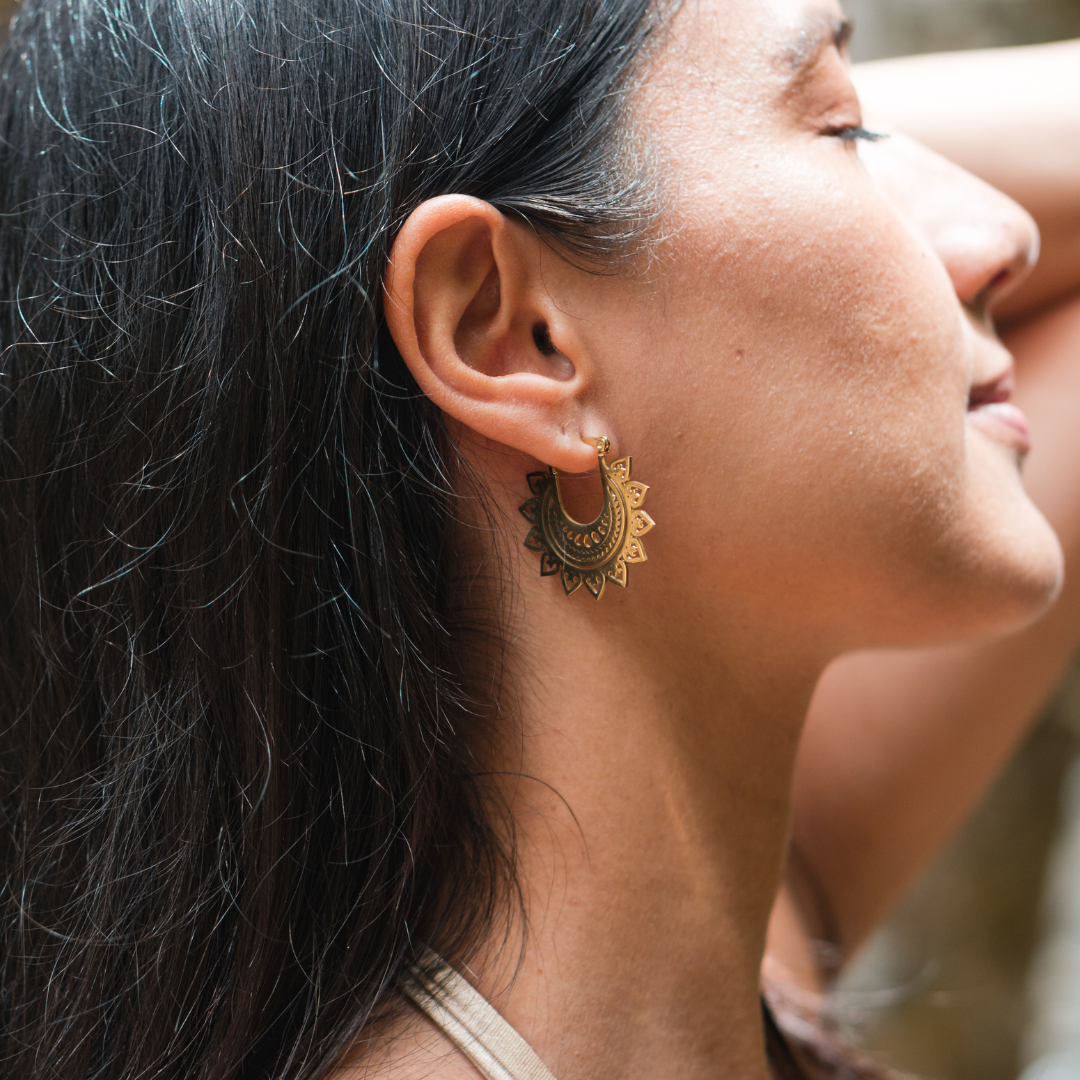 Earrings - Gold Lotus Earrings
