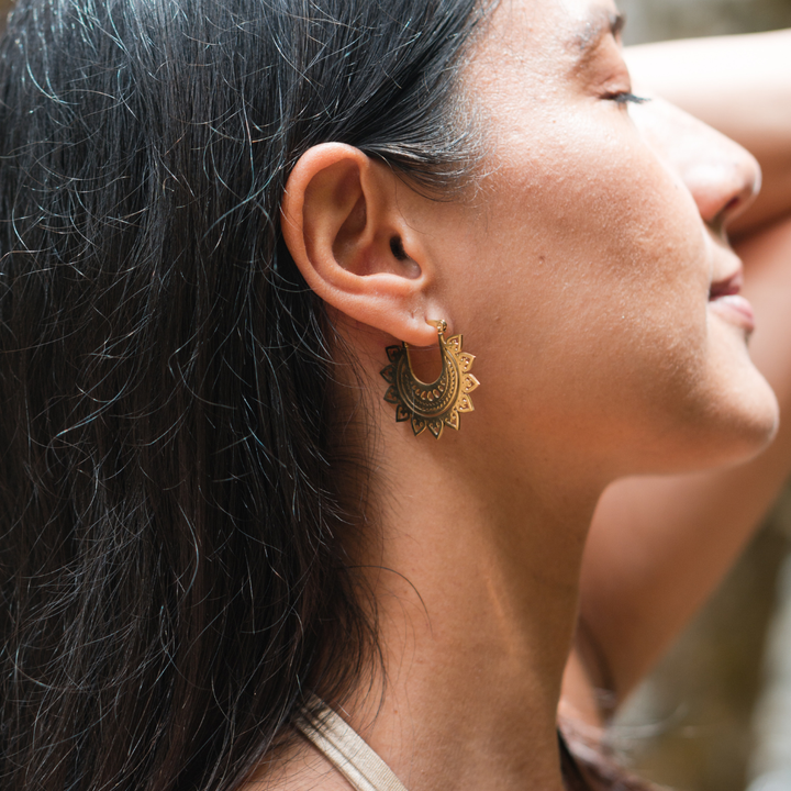 Earrings - Gold Lotus Earrings