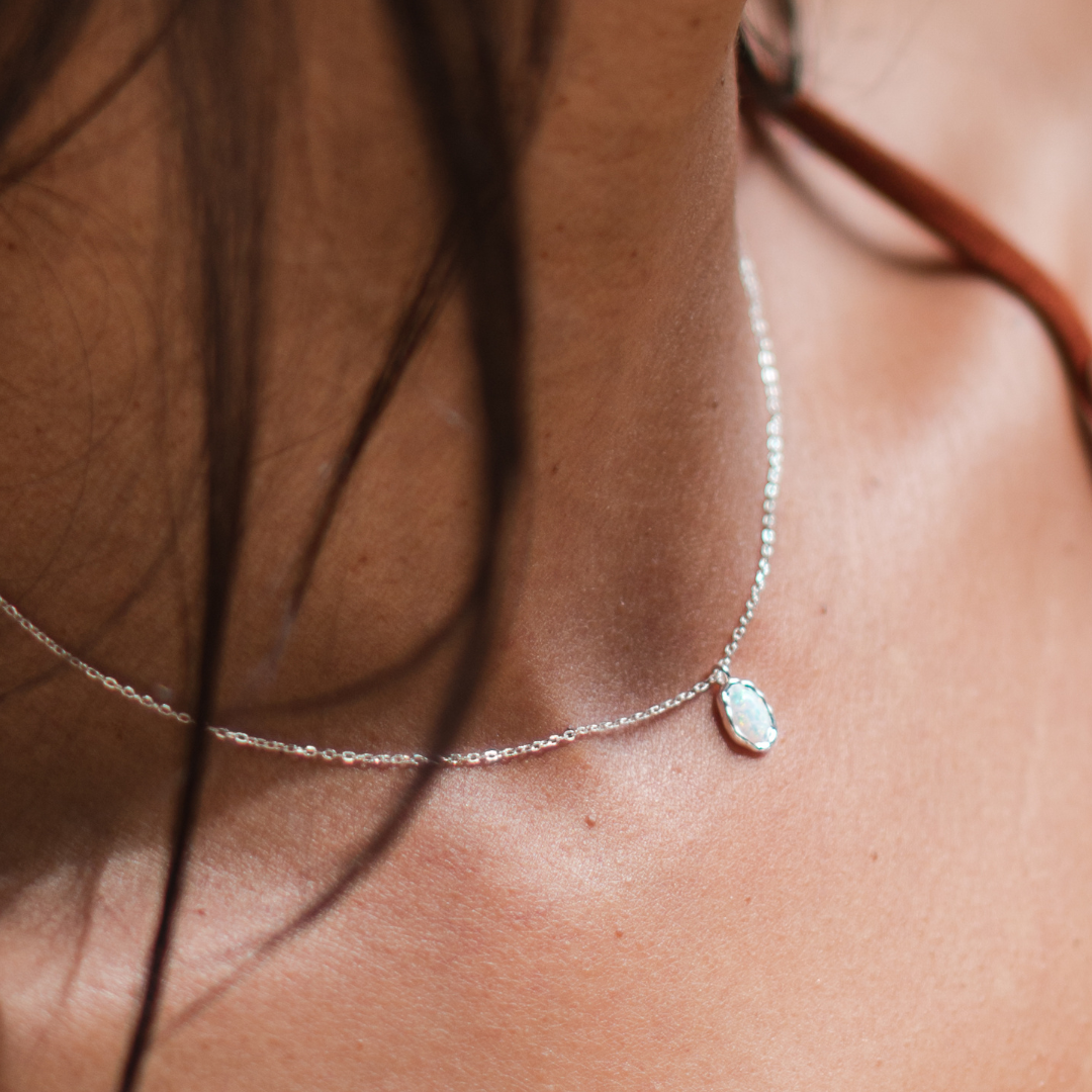 Necklaces - White Opal Necklace