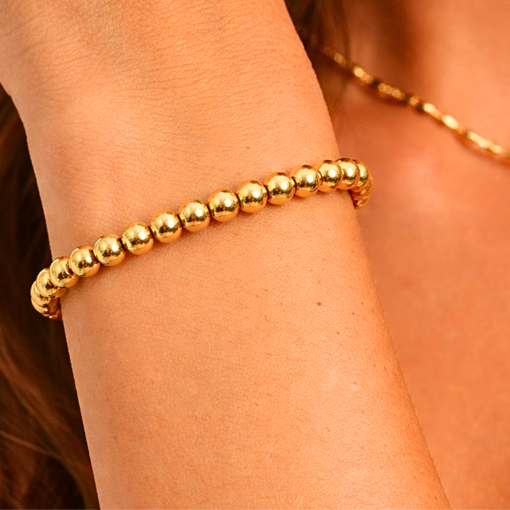 Bracelets - Gold Bead stretchy bracelet