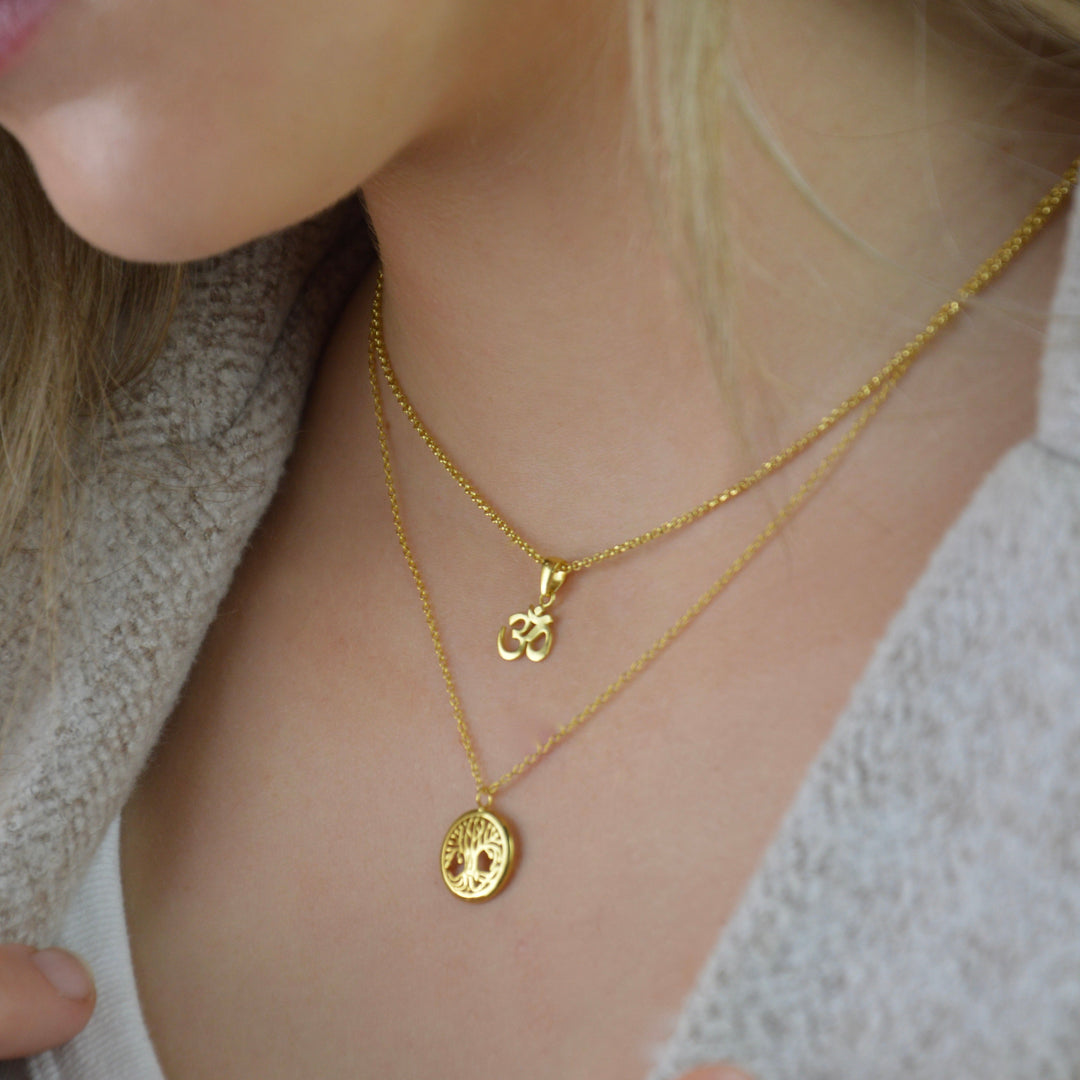 Necklaces - Gold Om Necklace