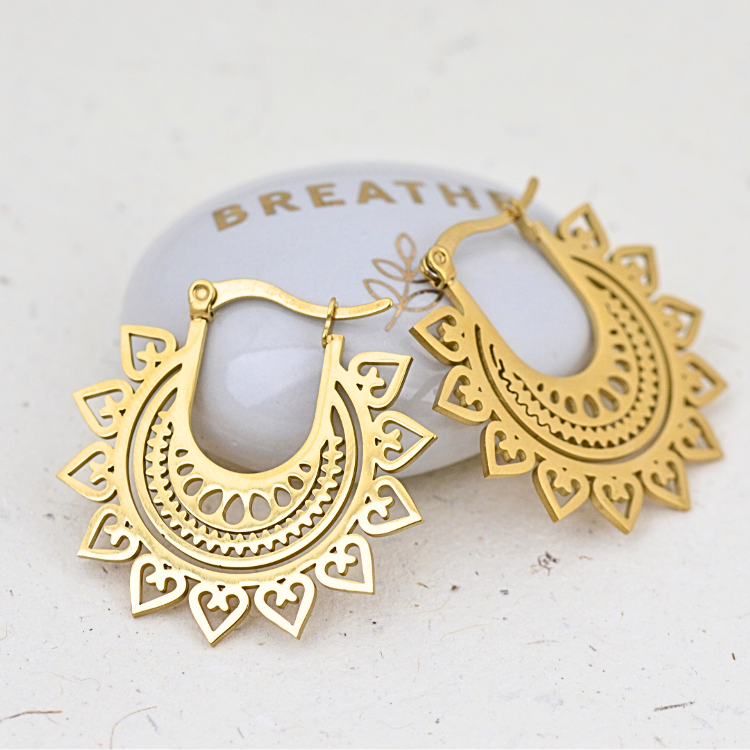 Earrings - Gold Lotus earrings