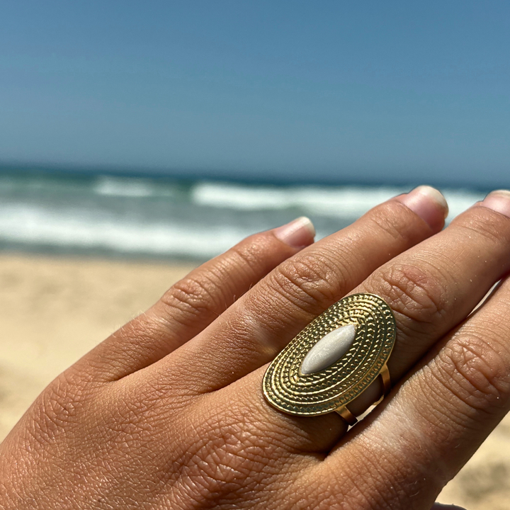 Sunlit Shield Ring (Adjustable)