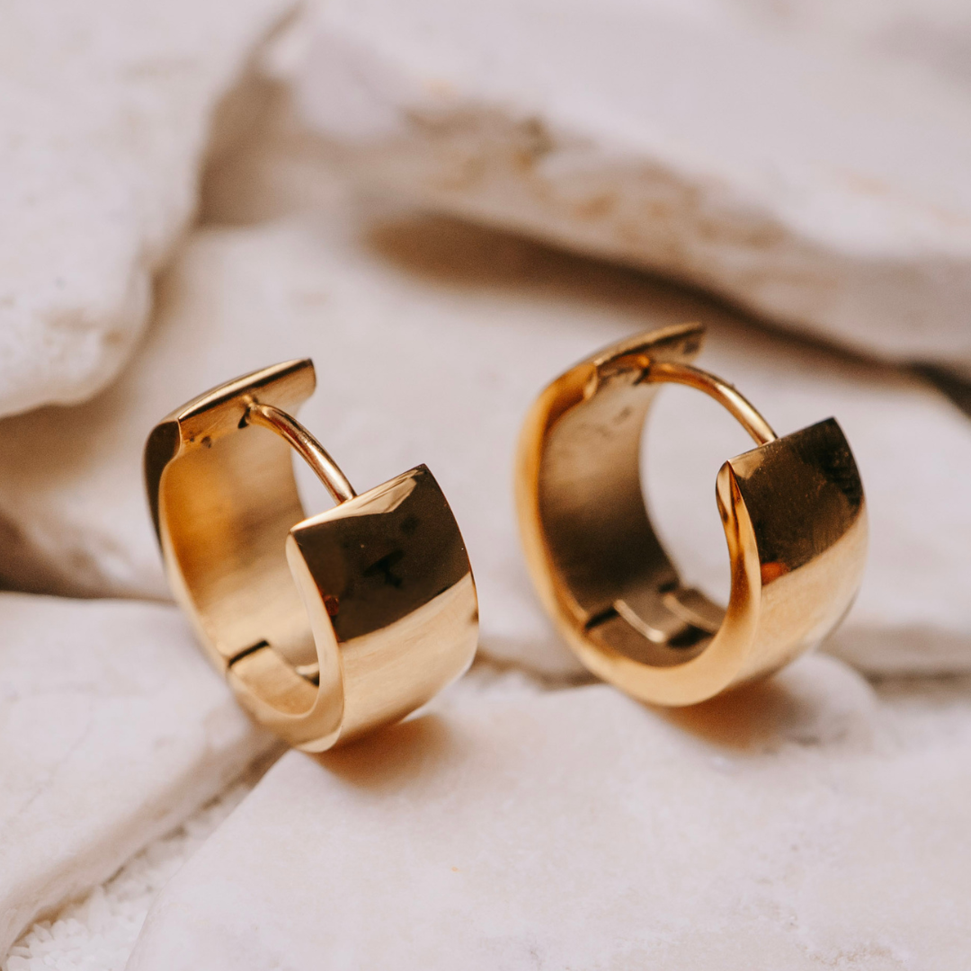 Wide Golden Hoops (16mm)