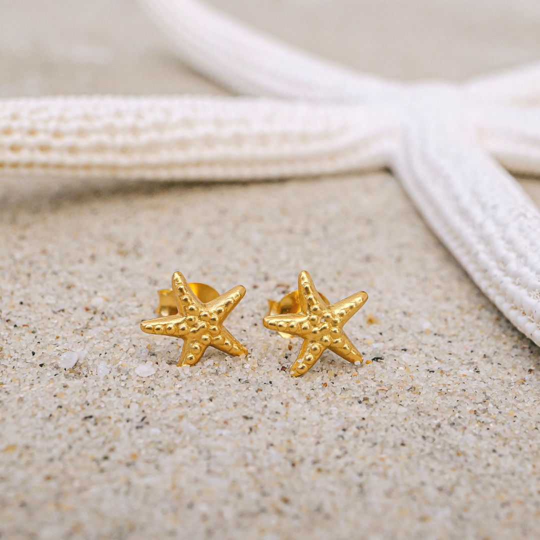 Earrings - Gold Starfish Studs