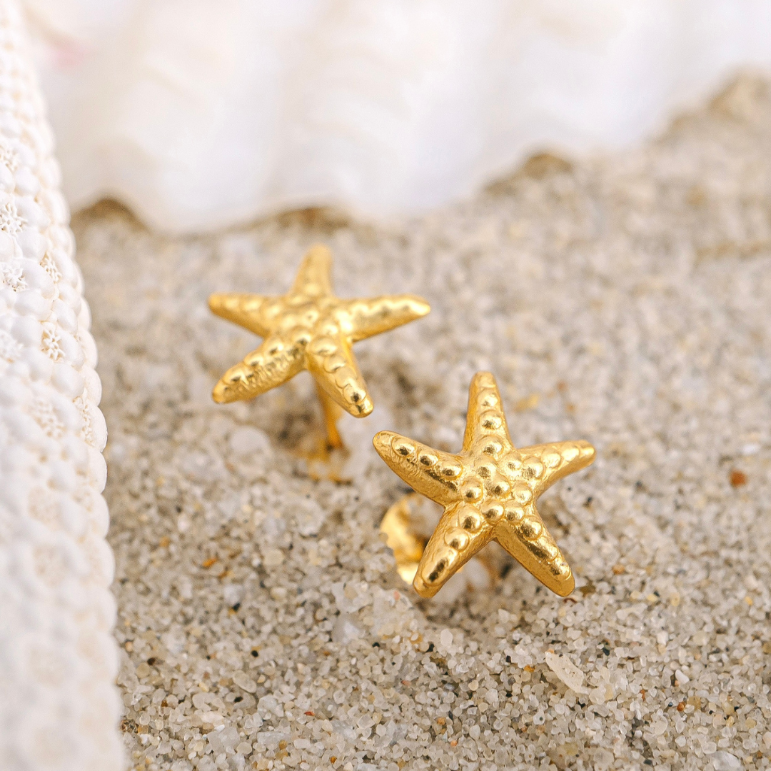 Golden Starfish Studs